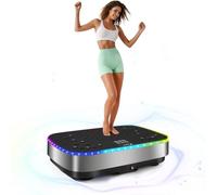 Vibration Plate, EvoSpark Vibration Plate Exercise Machine with 9 LED Light Effects, 2 in 1 Brushless Motors Vibration Platform for Lymphatic Drainage & Weight Loss, Vibrate Fitness Platform