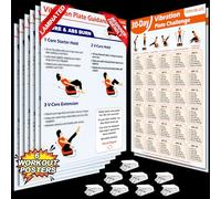 Vibration Plate Exercise Device Poster, 6 Double Layer Workout Charts + 2 Fitness Planner for Vibration Plate, Full Body Shake Plate Guide for Lymphatic Drainage Routine, Weight Loss Plan