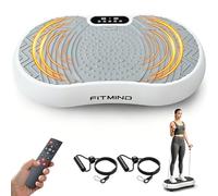 Vibration Plate Exercise Machine, 24" x 14" Extra-Large Vibration Fitness Trainer for Lymphatic Drainage, 9 Programs, 2 Resistance Bands, Home Gym Exercise Equipment for Full Body Workout Weight Loss