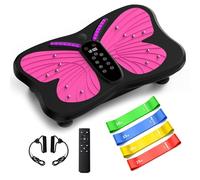 Vibration Plate Exercise Machine, 3D Vibrating Plates for Weight Loss and Lymphatic Drainage, 200 Adjustable Speeds Max Weight 400 Lbs, Whole Body Workout Sculpting Platform for Home Fitness (pink)