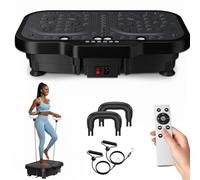 Vibration Plate, Exercise Machine Comes with 2 Support Handles and 2 Exercise Bands, 2025 Upgraded Double Motors Vibration Plate, 330 LBS Capacity Vibration Plate For Whole Body Workout