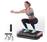 Vibration Plate Exercise Machine for Lymphatic Drainage & Muscle Activation Full-Body Workout Platform with Loop Bands - Strength Toning & Fat Loss Fitness Equipment