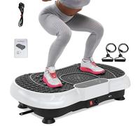 Vibration Plate Exercise Machine for Weight Loss, 220W Power Plate Vibrating Plate with 99 Speed Levels, Full Body Workout Trainer with Resistance Bands, Supports Lymphatic Drainage, 150KG Capacity