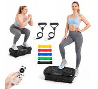Vibration Plate Exercise Machine for Weight Loss & Recovery, 120 Speeds & 10 Auto Modes, Portable Vibrating Fitness Board w/Bluetooth & Remote, Anti-Slip Surface, 2 Bands Included