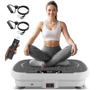 Vibration Plate Exercise Machine, Full Body Shaker for Weight Loss, Fat Burn & Toning, Quiet Vibrate Platform with Resistance Band, 265LB Capacity Home Office Workout Equipment for Women Men