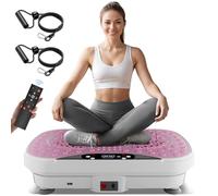 Vibration Plate Exercise Machine, Full Body Shaker for Weight Loss, Fat Burn & Toning, Quiet Vibrate Platform with Resistance Band, 265LB Capacity Home Office Workout Equipment for Women Men