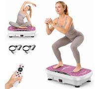 Vibration Plate Exercise Machine, Full Body Shaker for Weight Loss Fat Burner, Vibration Platform with Resistance Rope for Lymphatic Drainage, Home Gym Office Workout Equipment for Women Men, 330lbs