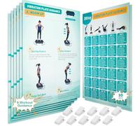 Vibration Plate Exercise Machine Poster - Upgraded 6 Workout Guidance & 10 Pcs Planner & 10 Pcs Double-Sided Clips, Comprehensive Whole Body Wave Vibrating Workout Chart, Green