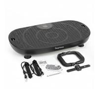 Vibration Plate Exercise Machine Pro - For Full Body Workouts - 7 Programs & 180 Speed Levels - Vibration Fitness Trainers with Bluetooth & Transport Wheels - Includes Push-Up Bars & Resistance Bands