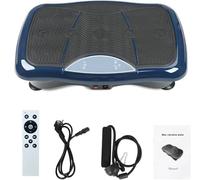 Vibration Plate Exercise Machine, Vibration Fitness Trainers for Home Use, with Bluetooth Speaker Remote Control + 5 Programs, Whole Body Workout With Resistance Bands, Home Training Shaping (Blue)