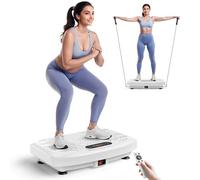 Vibration Plate Exercise Machine Weight Loss, Full Body Workout Vibration Plate Lymphatic Drainage, 199 Adjustable Speeds Power Shaping Vibrating Plate 450 Lbs Capacity Fitness Platform White