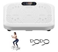 Vibration Plate Exercise Machine Weight Loss, Full Body Workout Vibration Plate Lymphatic Drainage, 199 Adjustable Speeds Power Shaping Vibrating Plate 450 Lbs Capacity Fitness Platform White