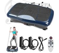 Vibration Plate Exercise Machine Weight Loss,Home Gym Vibration Fitness Trainers,Full Body Workout Fitness Platform with Resistance rope, Motor Oscillation for Weight Loss, Home Training (Blue)