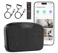 Vibration Plate Exercise Machine with App Control, Smart Vibration Plate for Lymphatic Drainage, Adjustable Speed 1-200 Full-Body Workout Vibrating Plate Platform for Fitness(Black-APP)