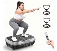Vibration Plate with 2 Resistance Bands+Bluetooth, Exercise Machine with 120 Adjustable Speeds 3 Modes 450 LBS Capacity, Fitness Platform for Weight Loss Shaping