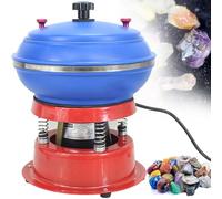 Vibration Polishing Machine 220V 90W Mini Polisher Tumbler Bowl Vibration 6.2L Capacity Jewelry Rotary Finisher for Polishing Grinding Buffing Gemstones Jewels Coins