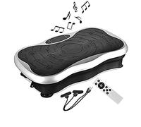 Vibration Power Plates Vibration Plate Hine with Speaker Remote Control 2 Resistance Bands Vibration Fitness Trainer for Weight Loss Red Vibration Exercise Hine (White Vibration Exercise Hine )