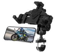 Vibration-Resistant Motorcycle Phone Mount - Crab-Claw Design for Ultimate Grip & Secure Lock - Anti-Theft, Shock Absorbing Handlebar Holder for 5.4''-7.2'' Smartphones - Bikes, Scooters, ATVs