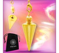 Vibratis GOLDEN CONE Dowsing Pendulum for Map Dowsing - Universal Dowsing Pendulum made of Gold-Plated Brass