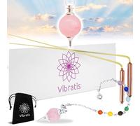 Vibratis Premium Professional Dowsing Rods & 7 Chakra Rose Quartz Pendulum | Ideal Starter Pack for Dowsing