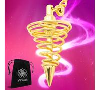 Vibratis Radiesthesia Spiral Pendulum - Oracle/Esoteric Pendulum, Gold, 23 cm