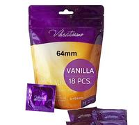 VIBRATISSIMO XXL Vanilla Condoms 18-Pack I Premium Kondoms with Aroma I for Men I Vanilla Flavored with Thin Wall Thickness & Aromatized I Thin Feel I w=64mm