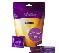 VIBRATISSIMO XXL Vanilla Condoms 18-Pack I Premium with Aroma I Kondoms for Men I Vanilla Flavored with Thin Wall Thickness & Aromatized I Thin Feel I w=69mm