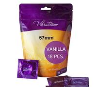 VIBRATISSIMO XXL Vanilla Condoms 18-Pack - Premium With Aroma for Men, Thin Wall Thickness & Aromatized, Vanilla Flavored - w=57mm
