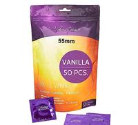VIBRATISSIMO XXL Vanilla Condoms 50-Pack - Premium With Aroma for Men, Thin Wall Thickness & Aromatized, 55mm Width