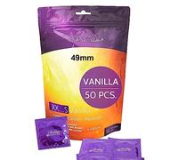 VIBRATISSIMO XXS Vanilla Condoms 50-Pack - Premium with Aroma for Men, Thin Wall Thickness & Aromatized, Vanilla Flavored - w=49 mm