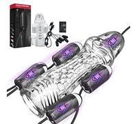 Vibrator Glans Stimulator Man, Sleeves with 5 Vibro Eggs, Electric Masturbator Cup with Vibration Modes, Training Device Stimulator Prostate Massager Sex Toy for Men