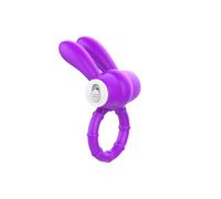 Vibrator Rabbit Cock Ring by Love2b Purple Sex Toys for Couples Vibrating Bullet Mode Penis Ring Erection Adult Male & Female Low Noise Powerful Motor Easy One with Double Vibration Design