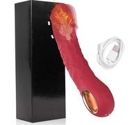 Vibrator Realistic Dildo Clitoris G-Spot Anal Vaginal Stimulator with 10 Powerful Vibration Mode&Heatable Waterproof for Adults Game/Sex Toy (Burgundy)