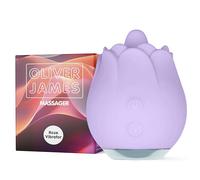 Vibrator Rose Toy by Oliver James - Licking Rose Sex Toy for Women, 10 Vibration Modes, IPX6 Showerproof Adult Toys, Silicone Sex Toys, Rechargeable Clitoral Vibrators for Women (Lilac)