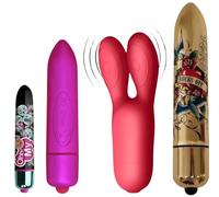 Vibrator Sex Toy Kit/Set for Women/Men/Couples Multi-Speed Vibrating Dildo Sex Toys, Bullet Vibrator, Large Vibrator, Silicone Rabbit Vibrator, Powerful Vibrator G-Spot Massager