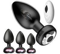 Vibrator Sex Toys Anal Plug - 4Pcs Anal Plugs Training Kit, Remote Control Vibrating Butt Plug with 10 Vibration Modes, Couples Sex Toys & Games Anal Toy for Him and Her