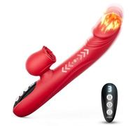 Vibrator Thrusting Dildo G Spot Female Sex Toys with 7 Licking 7 Thrusting Vibration Modes, Unique Heating Function Clitoral Stimulator, Waterproof Realistic Sex Toys for Couples