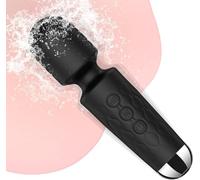 Vibrator Wand,Adult Sex Toy Wand, G Spot Dildo, Clit Vibrator, Sex Vibrators,Clitoris Stimulation,with 8 Speeds & 20 Patterns, Quiet,Fully Waterproof,Vibrating Wand for her Pleasure (Black)