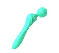 Vibrator Wand Massager, Heated Dildo, Dual-Ended, Waterproof with 24 Adjustable Settings,for G-Spot and Anal,Women and Men, Extra-Large 11 inch Adult Toy Both End Vibrations with Unique Head (Cyan)