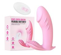 Vibrator Wearable Panty G Spot Clit Vibrator Remote Control Invisible Vibrating Panties Dildo Clitoral Sex Toy for Women(Pink,China)