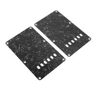 Vibrivio 2PCS Electric Guitar Back Cover Plates, 6 Holes PVC Plastic Guitar Guard Backplate Replacement, Black, Electric Guitar Cover Plates, Guitar Backplate Replacement