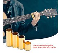 Vibrivio 4 Pcs/Set Electric Guitar Metal Slide Bar, Golden Guitar String Slides for Smooth Playing, Ideal for Musicians and Guitar Enthusiasts
