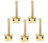 Vibrivio 5Pcs Bass Bridge String Saddles for Bass Electric Guitar, Zinc Alloy Replacement Parts with Spring Screws, Compensated Saddles, Silver
