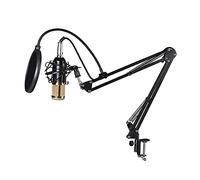 Vibrivio BM800 Condenser Microphone Live Sound Card Kit Intelligent Volume Adjustable Audio Mixer Recording Set for PC Portable Live Sound (pink and silver)