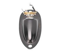 Vibrivio Guitar Input Jack Boat Style 6.35mm Metal Electric Guitar Input Output Socket with 2 String Fixators GT48, Black