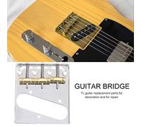 Vibrivio Metal Roller Saddle Bridge Humbucker Pickup Mount for ST Guitar Replacement Parts, Black, 6 Saddle Bridge, Roller Saddle Bridge Tailpiece