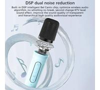 Vibrivio Mini Karaoke Machine Portable Wireless Microphone Speaker LED Lighting Gift Kids Party KTV Set (12.2x7.2x7.5cm)