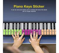 Vibrivio Removable 88 Keys Piano Electronic Keyboard Note White Keys Stickers Labels, Multicolor Piano Keyboard Sticker for Beginners