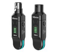 Vibroo Wireless XLR Transmitter and Receiver - 2.4GHz Wireless Microphone System, 100ft Range, 48V Phantom Power, Ultra-Low Latency for Live Performance, Streaming, Recording