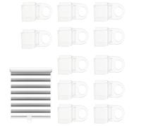 Vibsky 12 Pack Roller Shade Pull Down Clips, Transparent U-Shaped Lifting Handles Cordless Blinds, ABS Grip Hooks Home Office School